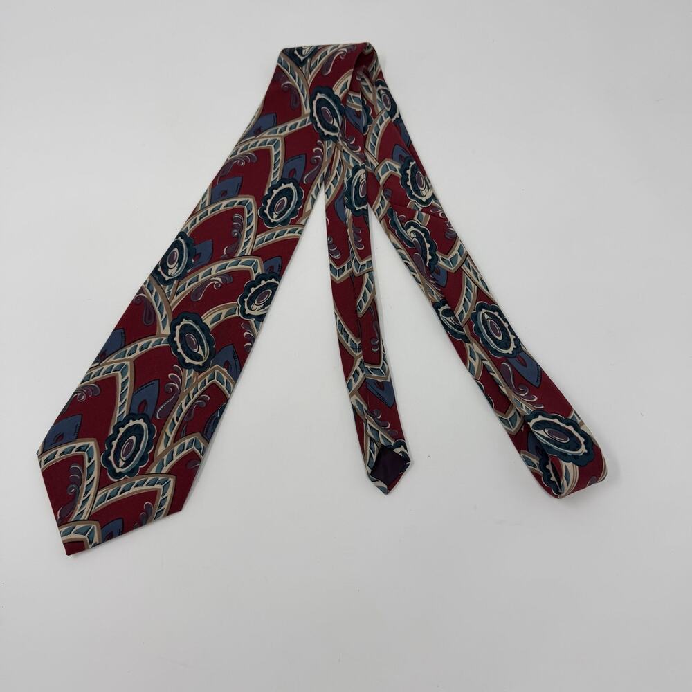 Vintage Enog Cassy Floral Paisley Ascot Scarf Tie